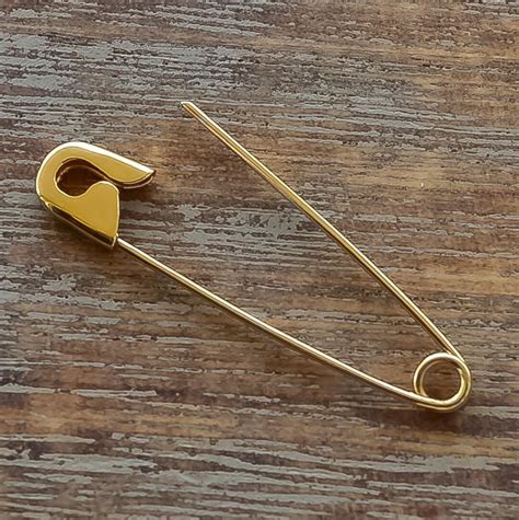 1.25 Inch Gold Solid Safety Pin Gold Safety Pin Jewelry Gold Safety Pin ...