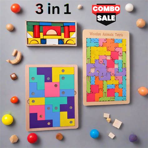 Buy 3-in-1 Wooden Puzzle for Kids | Fun Learning Toy – Kids Bestie