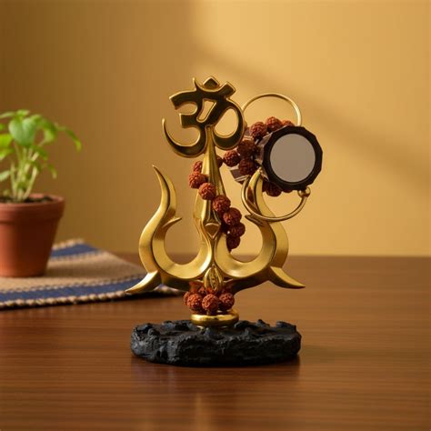 tiny shiny Traditional Trishul with Damru Decorative Showpiece Statue ...