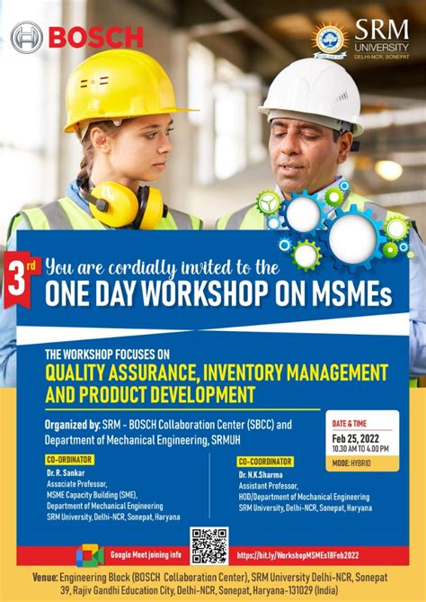 SRM University : The workshop focuses on Quality assurance, Inventory ...