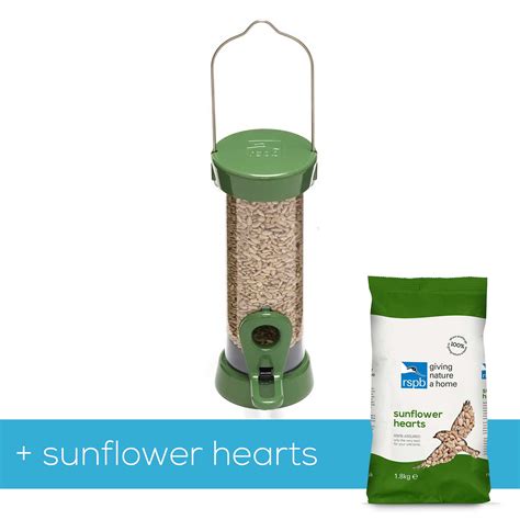 Small Easy-Clean Seed Feeder & Sunflower Hearts - RSPB Shop
