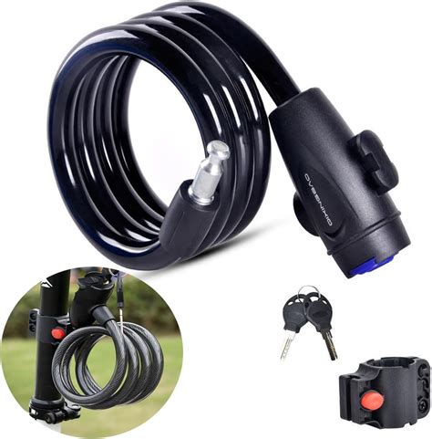 Bike Lock with 2pcs Keys, 4 Feet Bike Cable Lock, Thick Bike Lock Cable ...