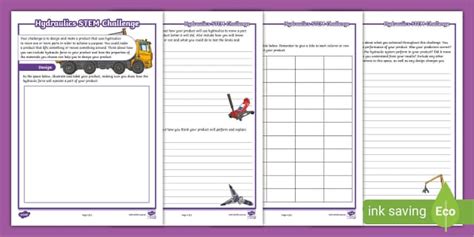 Hydraulics STEM Challenge Worksheet - STEM Engineering