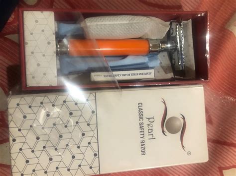 Pearl Shaving Double Edge Safety Razor A-141 (Close comb,Light Blue ...