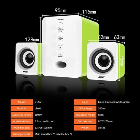 Buy Famure SADA D-202 Computer Mini Speak USB Wired Combination Speaker ...
