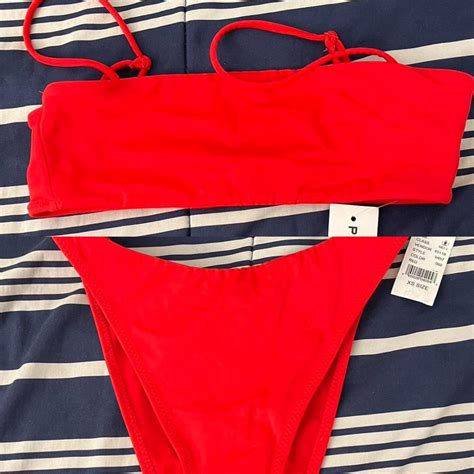 PacSun Women's Red Swimsuit-one-piece | Depop