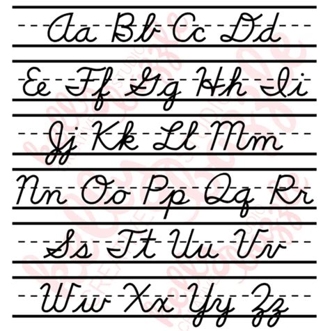Alphabet Cursive Chart SVG file for Cricut Silhouette ABC | Etsy