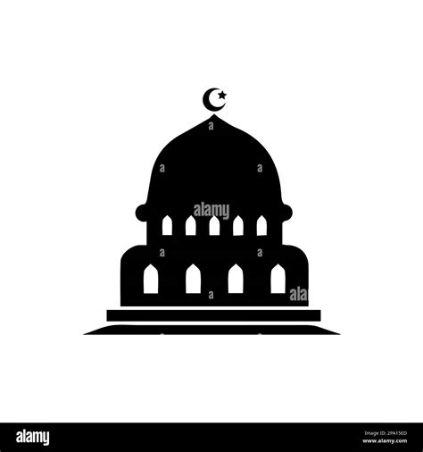 Mosque simple icon, islamic worship place, muslim symbols, vector illustration. Flat mosque icon ...