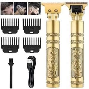 BIY ENTERPRISE Golden t99 Trimmer Haircut Metal Body Rechargeable beard ...