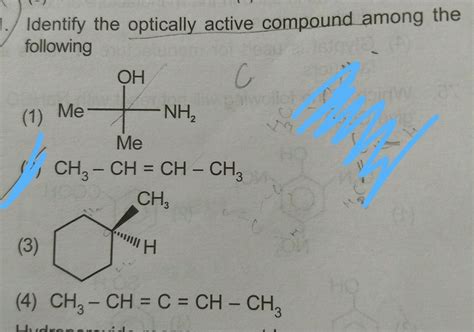 which is optically active compound.. how? - Brainly.in