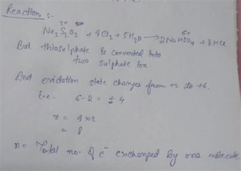 Q48) What is the n-factor of thiosulphate ion when it is converted into ...