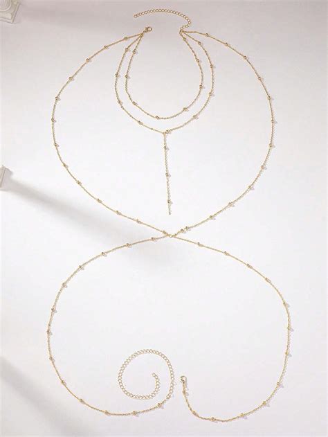 1 Pc Golden Color Ball Chain Sexy Bikini Body Chain Waist Chain Body ...