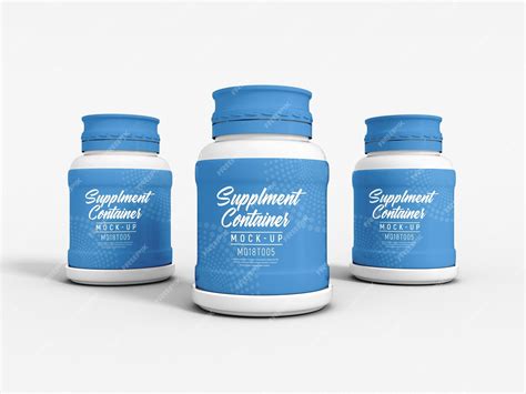 Premium PSD | Plastic supplement container bottle packaging mockup