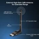 LeoXsys Wireless USB Wi-Fi Adapter LAN Card with External Antenna ...