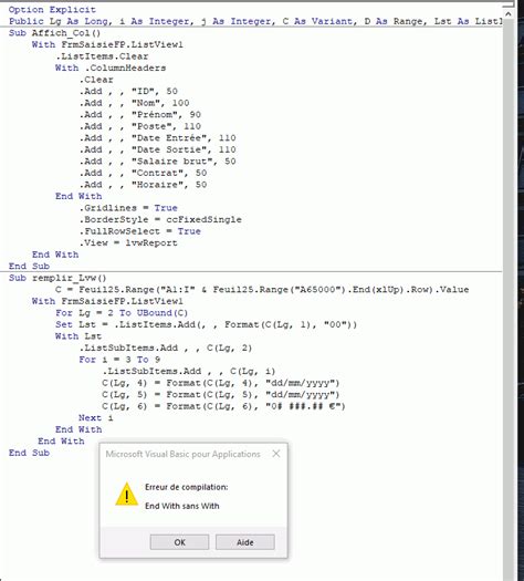 Image result for VBA ListView Control Example