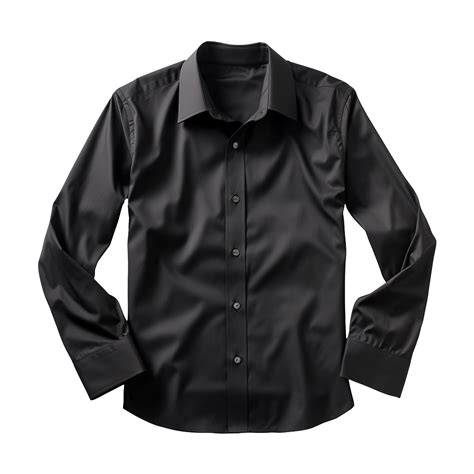 Men's black collared shirt isolated on transparent background 46829204 PNG