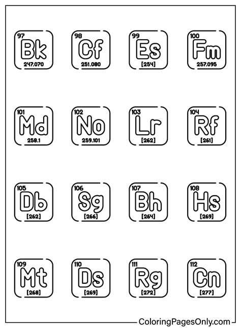 Coloring Periodic Table Pages Science Elements Hydrogen Sheet Worksheet ...