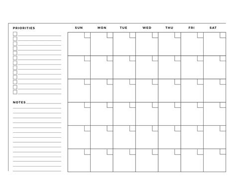 Free Blank Calendar Templates To Print — Calendars 123