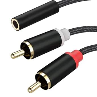 3.5mm Female to 2 RCA Male Stereo Cable, 3.5mm to RCA Bi-Directional ...