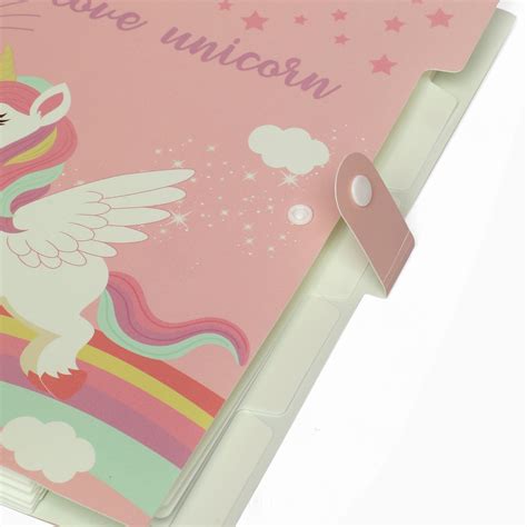 ZORSE pink unicorn 6-Grid button file folder A4 – Kidspark