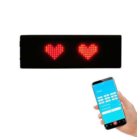 Buy Customizable Bluetooth Wireless LED Name Badge, APP Control LED ...