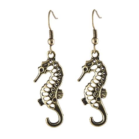 Buy Creative Frogs Black Golden See Horse Earring for Women and Girls ...