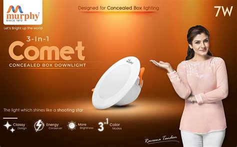 Murphy 7W 3-in-1 Round LED Conceal Panel Light Color Changing Light ...