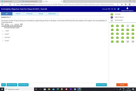 Two blocks of mass 10 kg and 20 kg are connected by a light string as ...