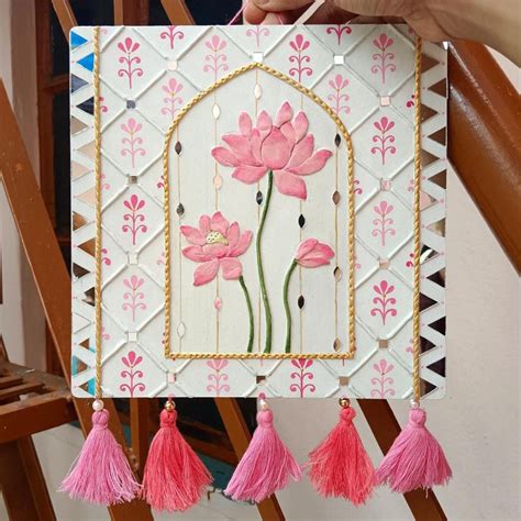 Lotus Radiance – 3D Lippan Art Wall Hanging – Karukarjo
