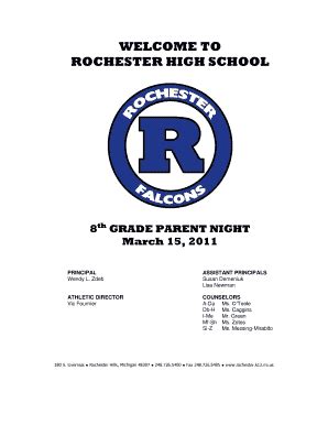 Fillable Online media rochester k12 mi Welcome to rochester high school ...