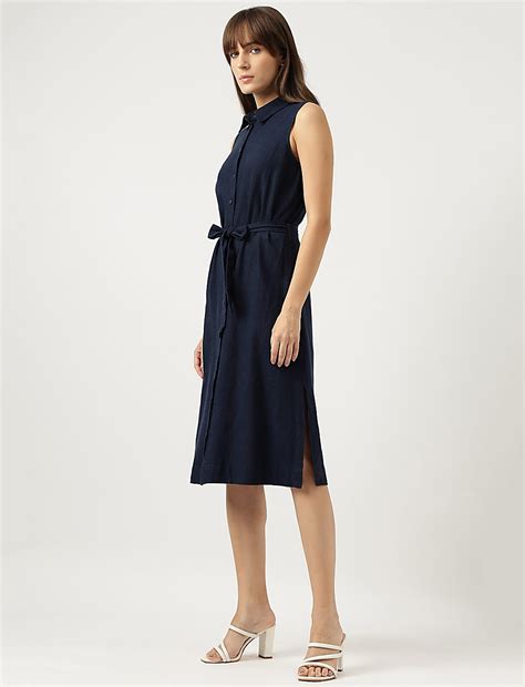 Buy Below Knee Spread Collar A-Line Dress at Marks & Spencer