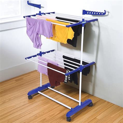 FLIPZON Premium Clothes Stand for Drying with Wheels | Portable | 2 ...