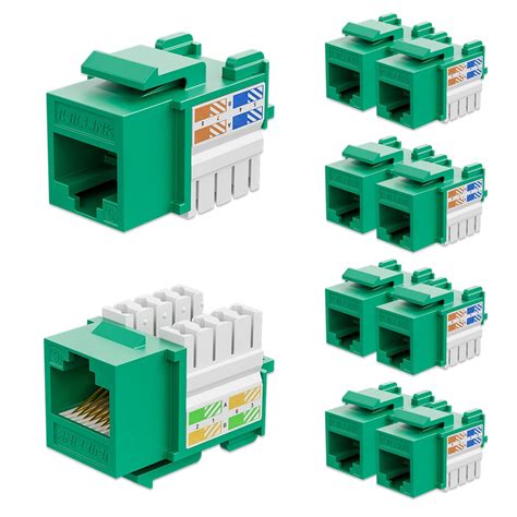 iwillink 10Gbps Cat6 Keystone Jack 10-Pack, RJ45 Keystone Jack, 90 ...