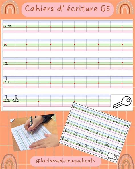 La classe des coquelicots sur Instagram: "Cahier écriture cursive gs ...