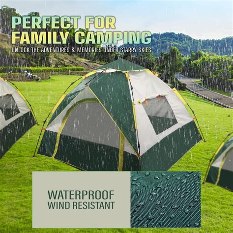 Hacer Camping Tent | 3 Person, Green+Gray