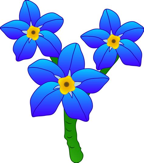 Blue Flowers Clipart | Free download on ClipArtMag