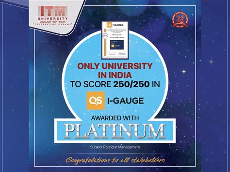 ITM University Gwalior Receives Prestigious 'Platinum Award' for ...