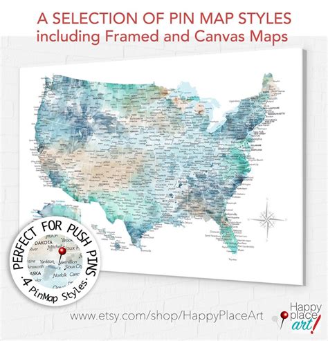 Us Map with Pins 的图像结果