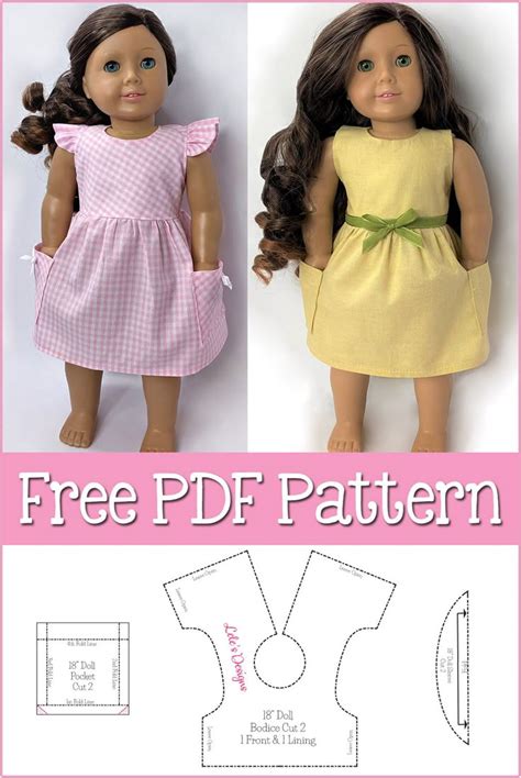 Image result for Free Tutorial Pattern 18 Inch Doll Dress