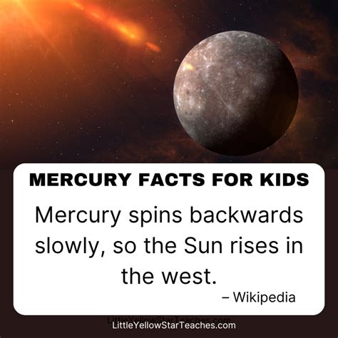 11 Mercury Facts for Kids - LittleYellowStar