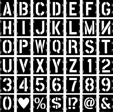 42 Piece Letter Stencils 3 5 Inch Reusable Alphabet And Number ...