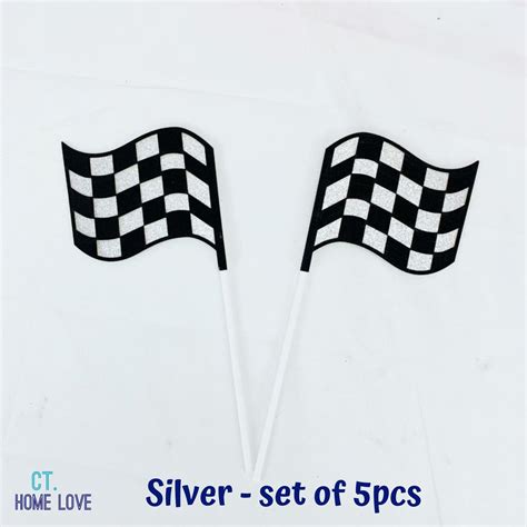 Race Car Flags Cake Topper - Racing Car Boys First Birthday Cake Topper Flag Décor - Baby Shower ...