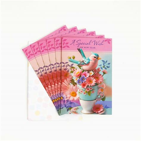Pack of 6 Celebrate New Year Greeting Card with Envelope Set