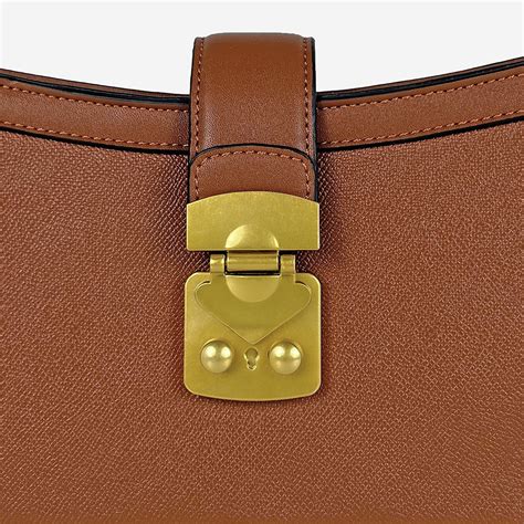 Brown Rhythm Structured Tote Bag with Chain Handle