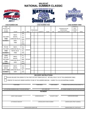 Fillable Online Apparel Order Form.xls Fax Email Print - pdfFiller