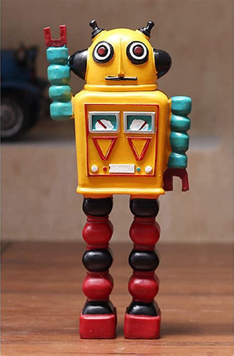 Buy Creative Sculpture Retro Robots Sculpture Figurine Resin Statue for ...