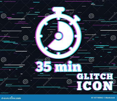 Timer Sign Icon. 35 Minutes Stopwatch Symbol Stock Vector ...