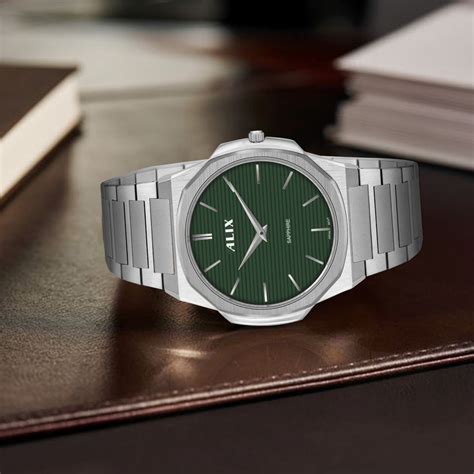 AL2913 Green Dial With Silver Steel Strap Analog Watch – Alix Store