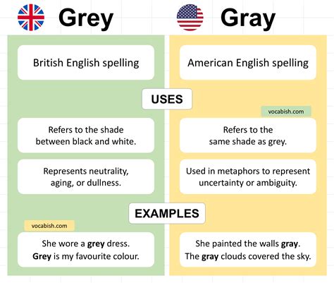 Grey vs Gray Explained with Easy Examples in English | Vocabish