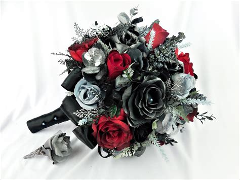 Dark Wedding Bridal Bouquet Flowers gothic Bridal Wedding - Etsy ...